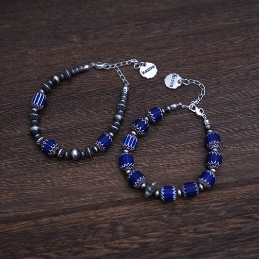 KAZOO Venetian Chevron Beads Silver Bracelet