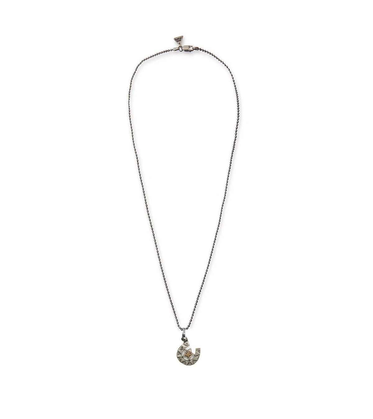 BLIND MAN TOGS Star Horseshoe vintage silver necklace with K18 detail