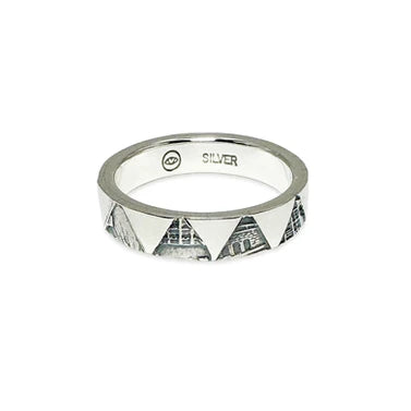BLIND MAN TOGS Mosaic Triangle vintage silver spoon ring