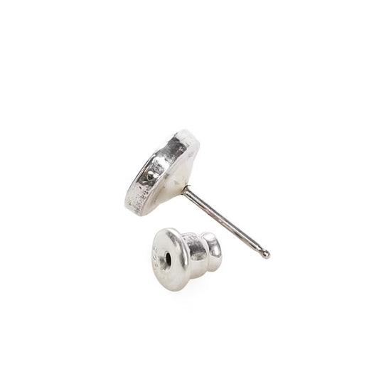North Works P-001 Smiley Silver Coin Earrings detail view