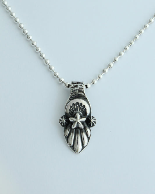 Mt.hill Sterling Silver Flare Pendant Necklace with Ball Chain