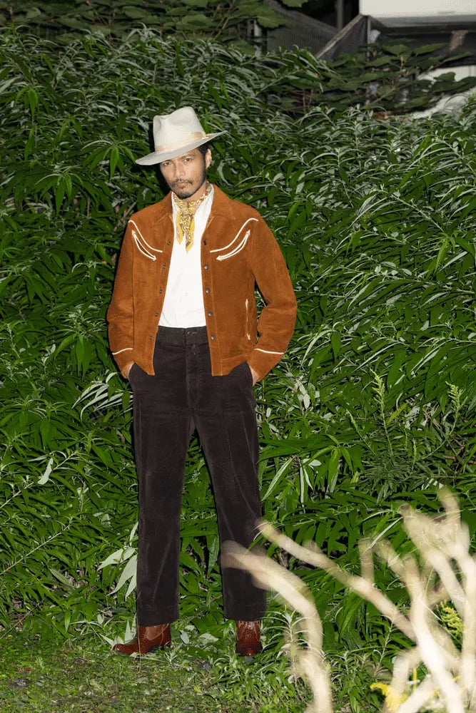 Y’2 LEATHER WJ-04 roughout Western shirt jacket