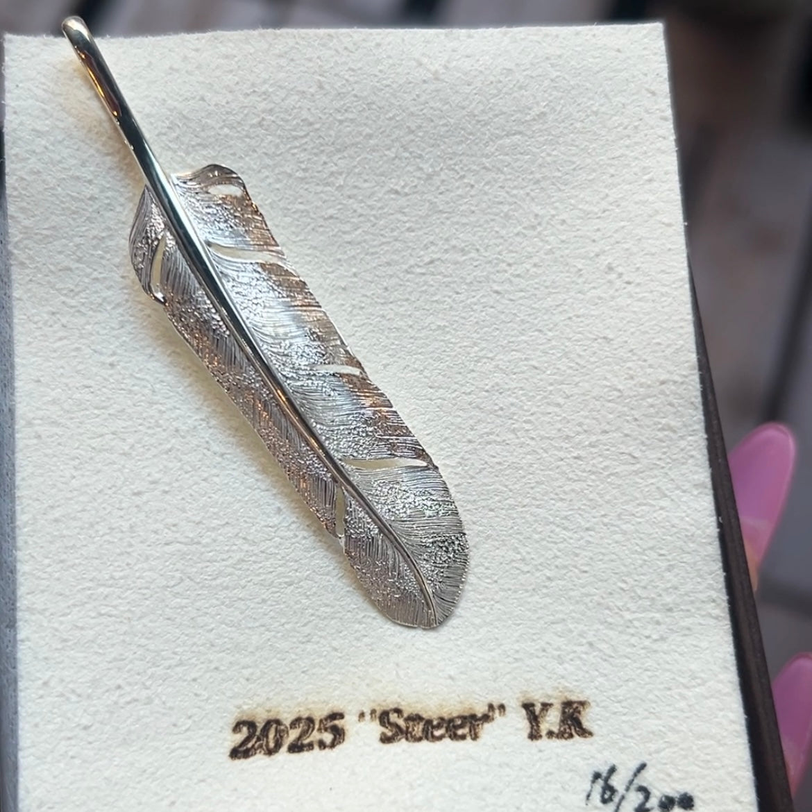 Yusuke Kosaka Works “Steer” Silver Feather Pendant