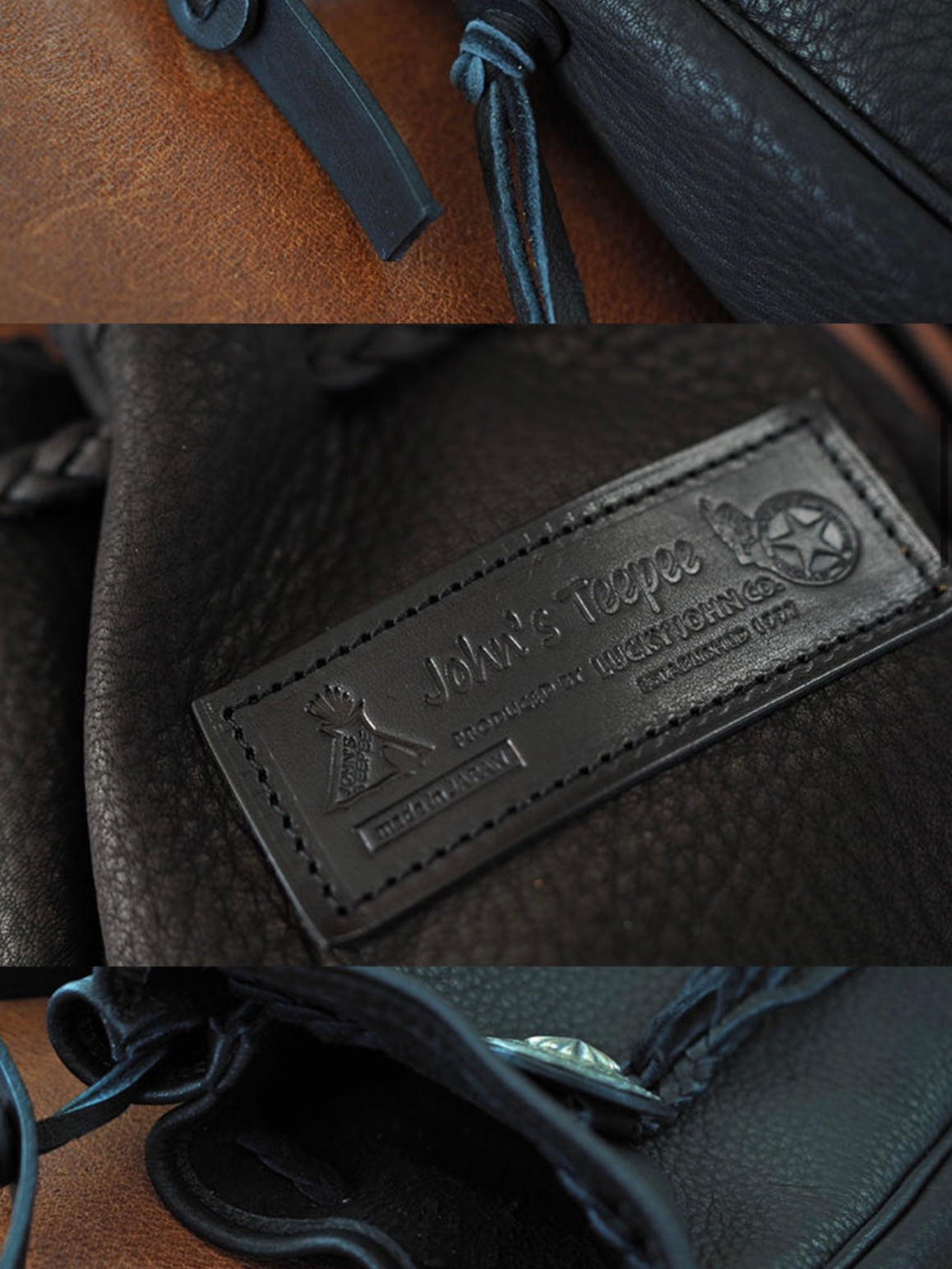 Lucky John Silver concho deer skin leather bag