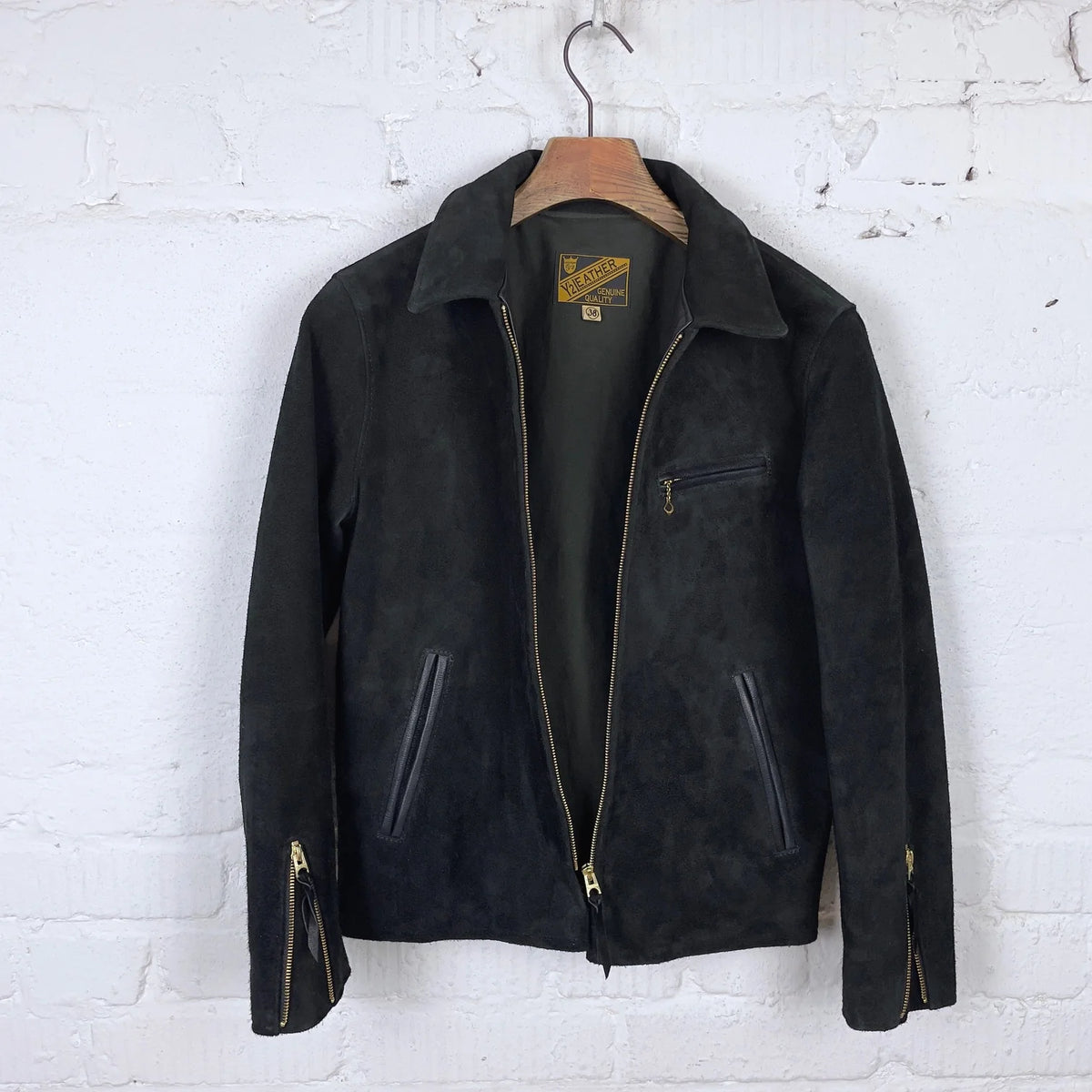 Y’2 LEATHER TR-65 black steer roughout single-riders jacket