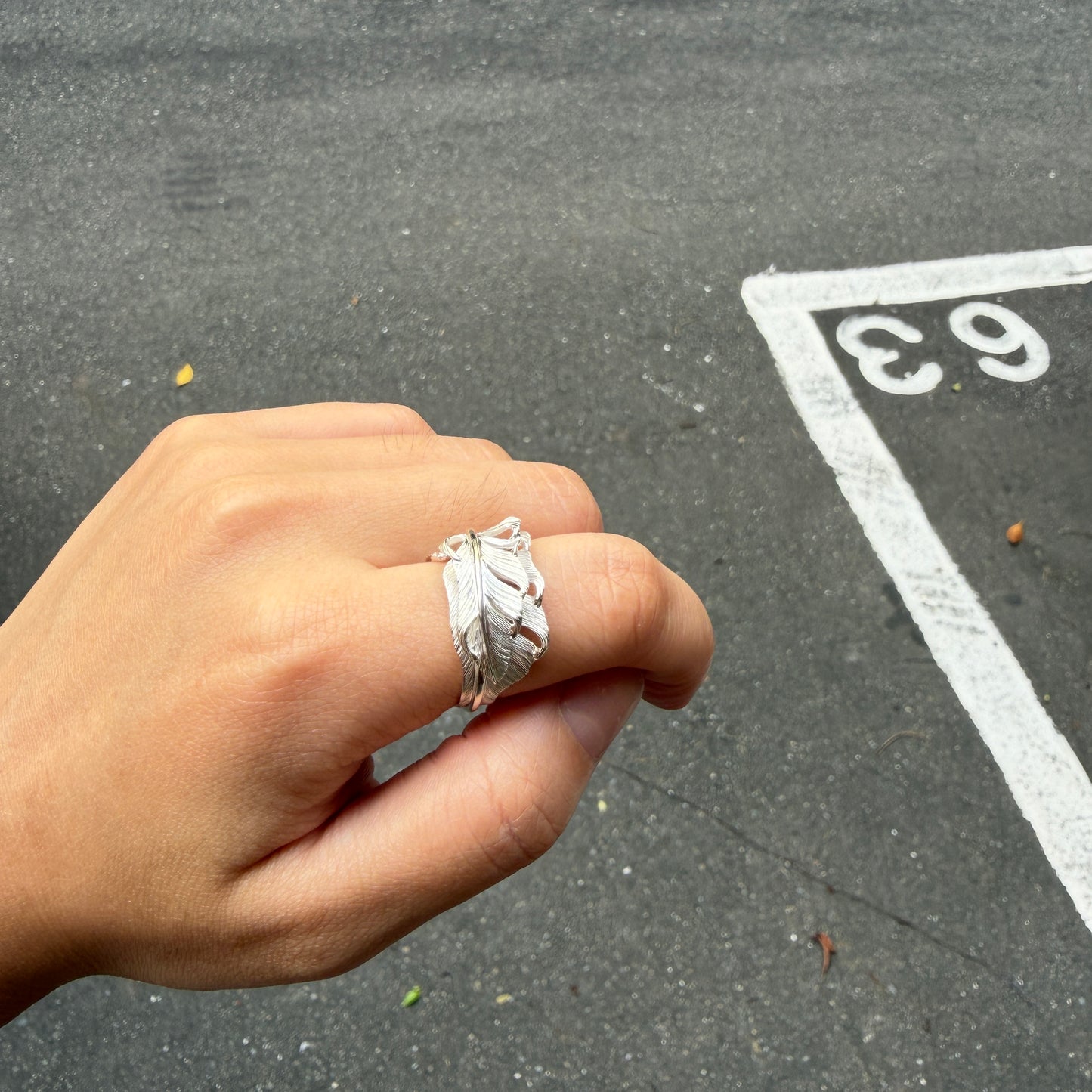 Yusuke Kosaka Works Silver Double Feather Ring-Bluebird
