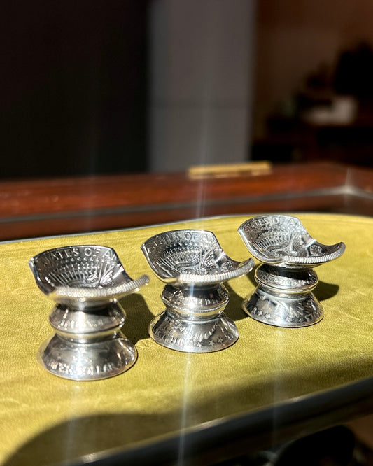 North Works Remade Silver Coin Cigar Stand detail view