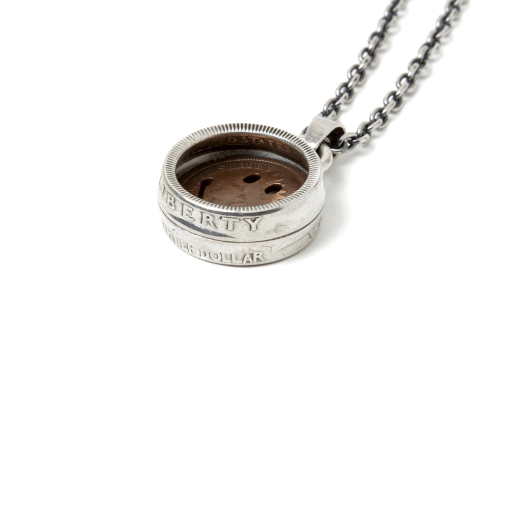 North Works N-249 Penny Smile Quarter Coin Necklace detail view