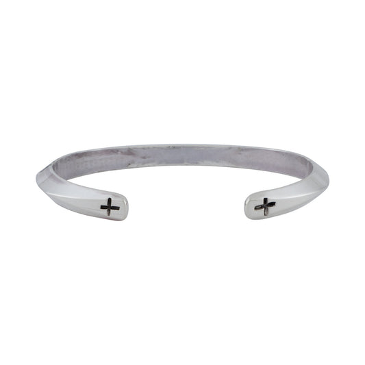 North Works Hand-Engraved Pyramid Sterling Silver Bangle W-407