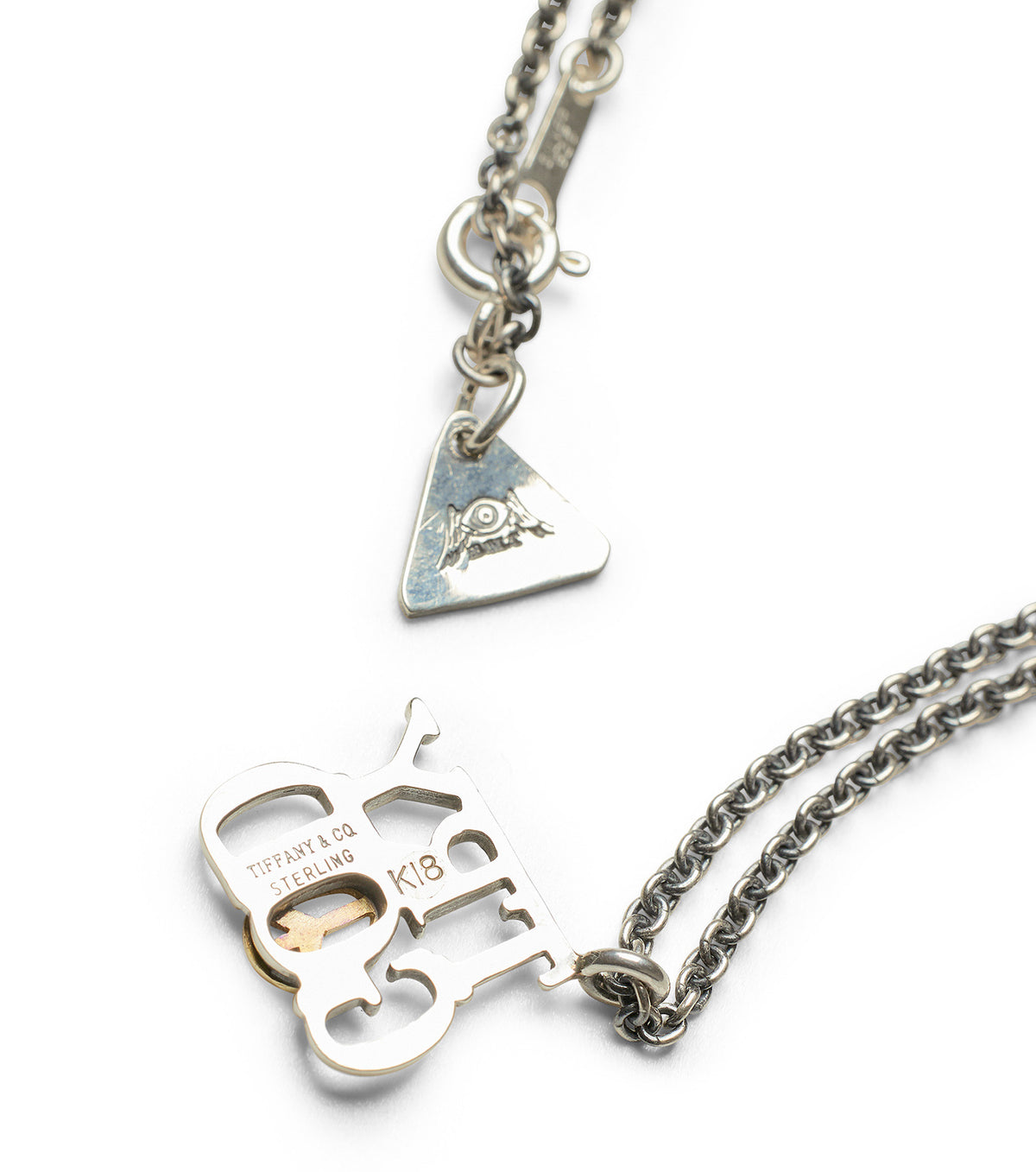 BLIND MAN TOGS Smiley TRY GOD silver and K18 necklace
