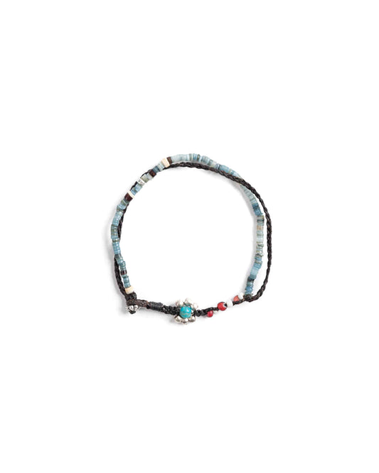 North Works D-819 Silver Flower Bead Bracelet detail view
