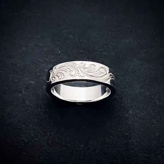 Dear Blossom basic arabesque sterling silver ring