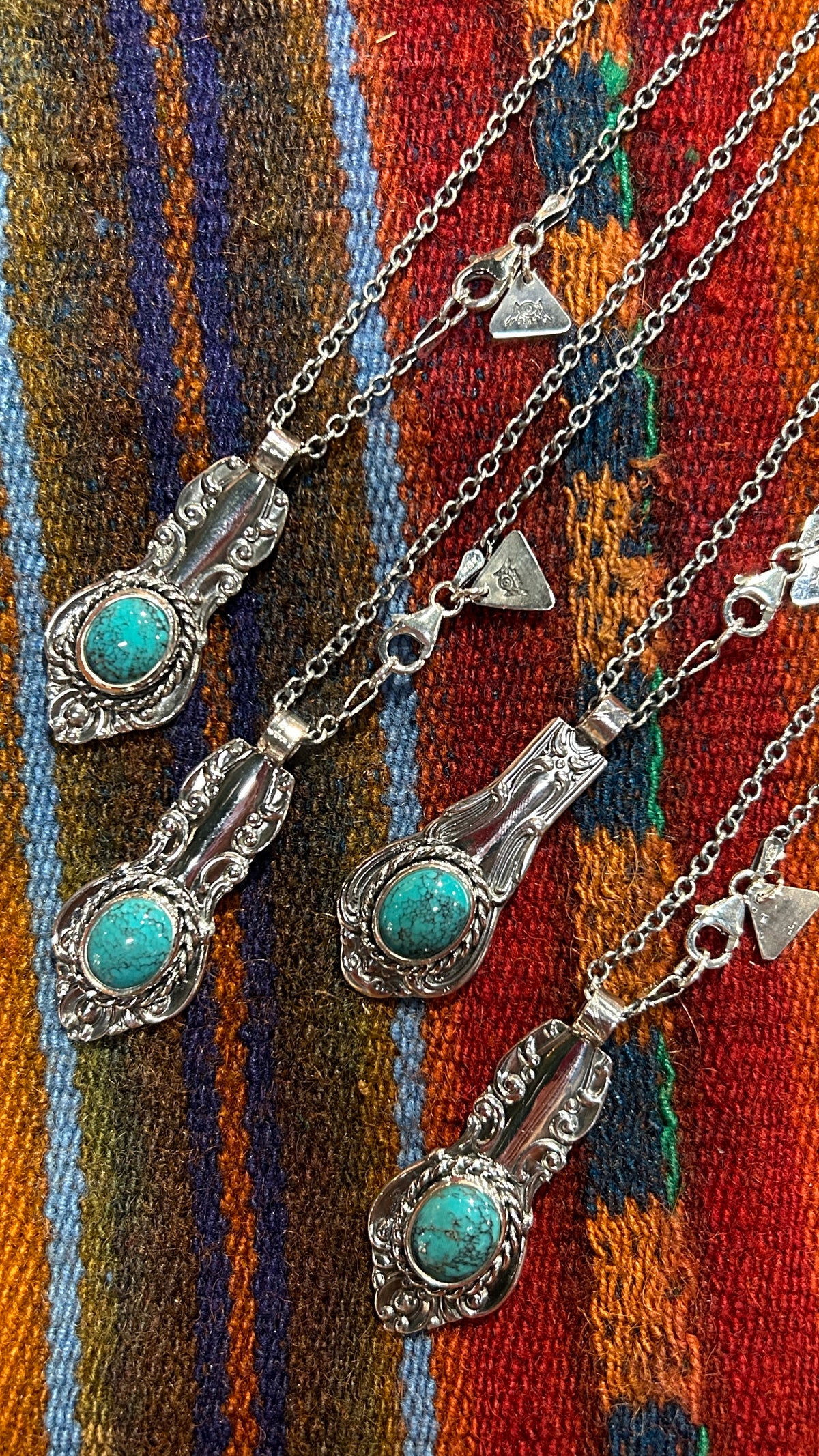 BLIND MAN TOGS turquoise vintage silver spoon necklace