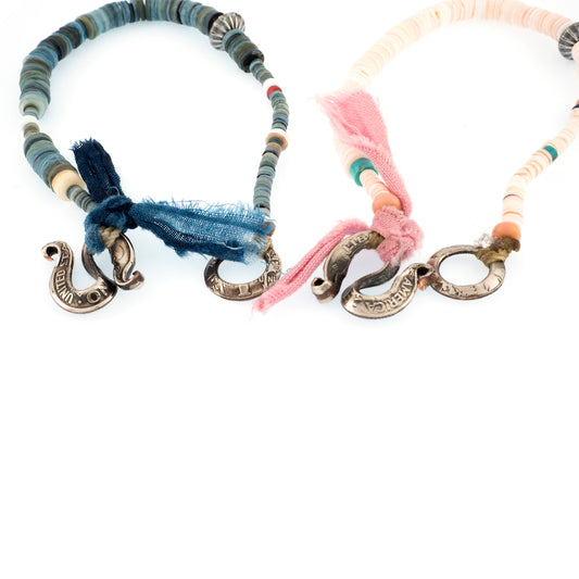 North Works D-711 Indigo Bead Bracelet detail view