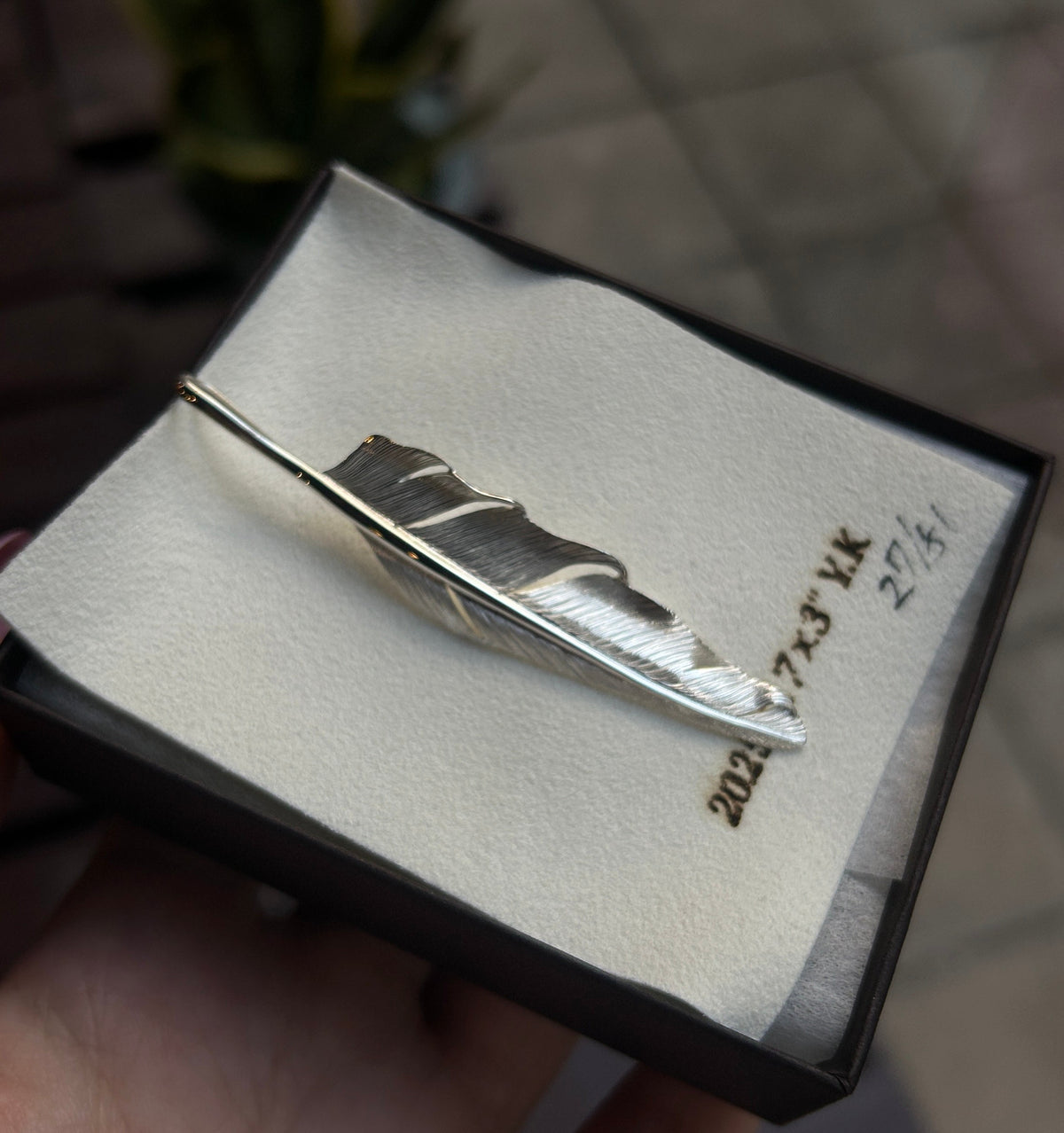Yusuke Kosaka Works “17x3” Silver Feather Pendant