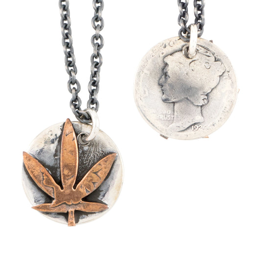 North Works N-601 Antique Coin Pendant Necklace detail view