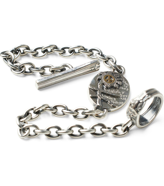 BLIND MAN TOGS War Is Not Healthy sterling silver and K18 bracelet