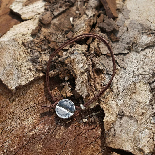 North Works Antique Coin Cord Bracelet detail view