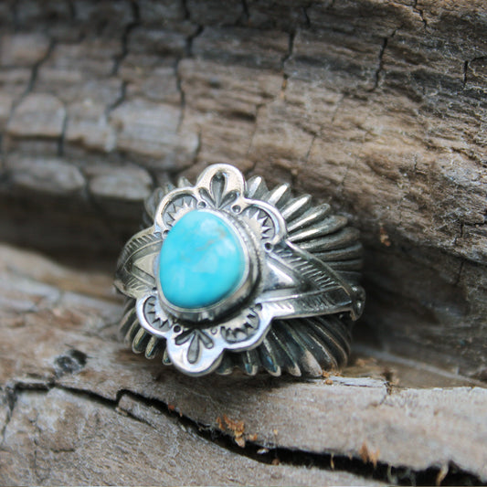 Mt.hill Sunburst Ring with Turquoise