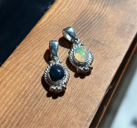 Dear Blossom opal eclipse pendant necklace