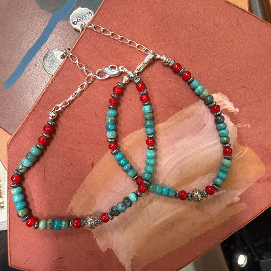 Handmade Turquoise Bracelet | Elegant Silver Jewelry | ALLY