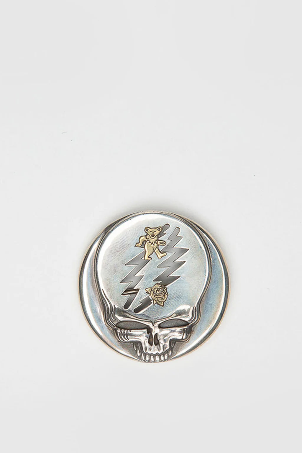 BLIND MAN TOGS Grateful Dead silver badge made from antique silverware