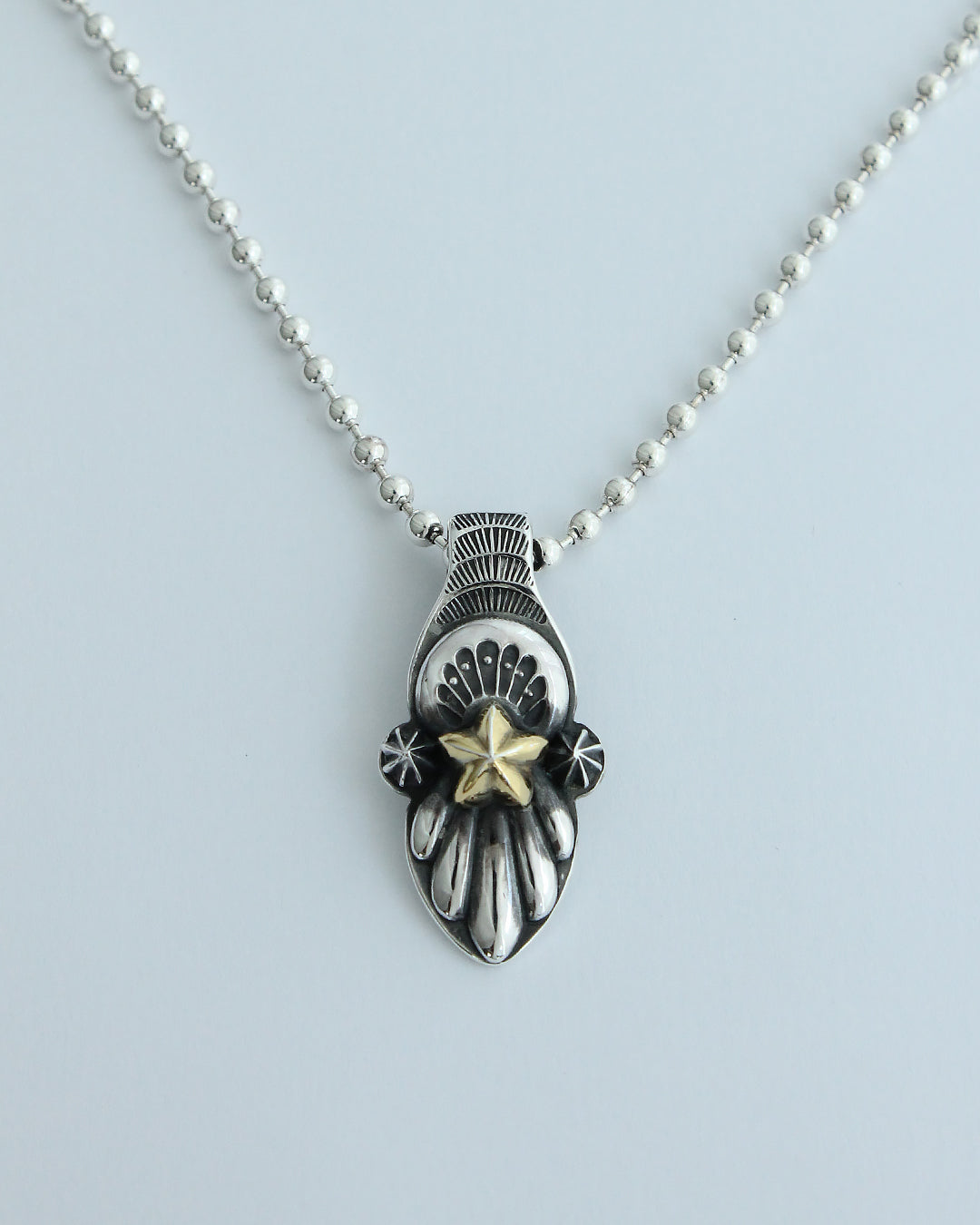 Mt.hill Sterling Silver Flare Pendant Necklace with Ball Chain