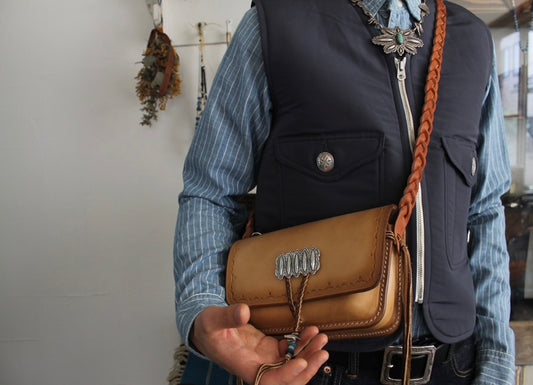 Mt.hill Leather Trail Bag with Sterling Silver Concho