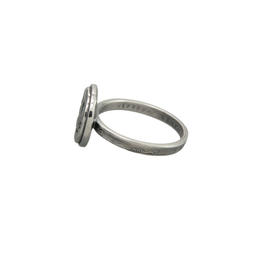 North Works N-656 Smile Silver Coin Ring detail view