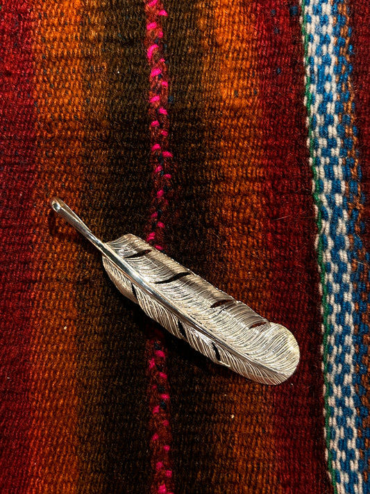 Yusuke Kosaka Works “Good Fortune” Silver Feather Pendant
