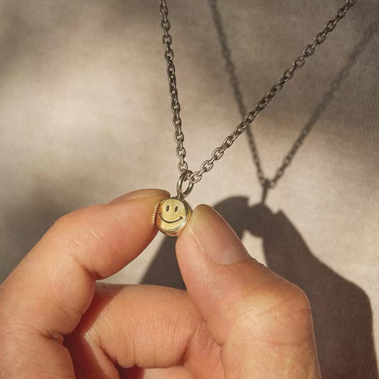North Works N-655/N-675 Mini Smile & Peace Coin Necklace detail view