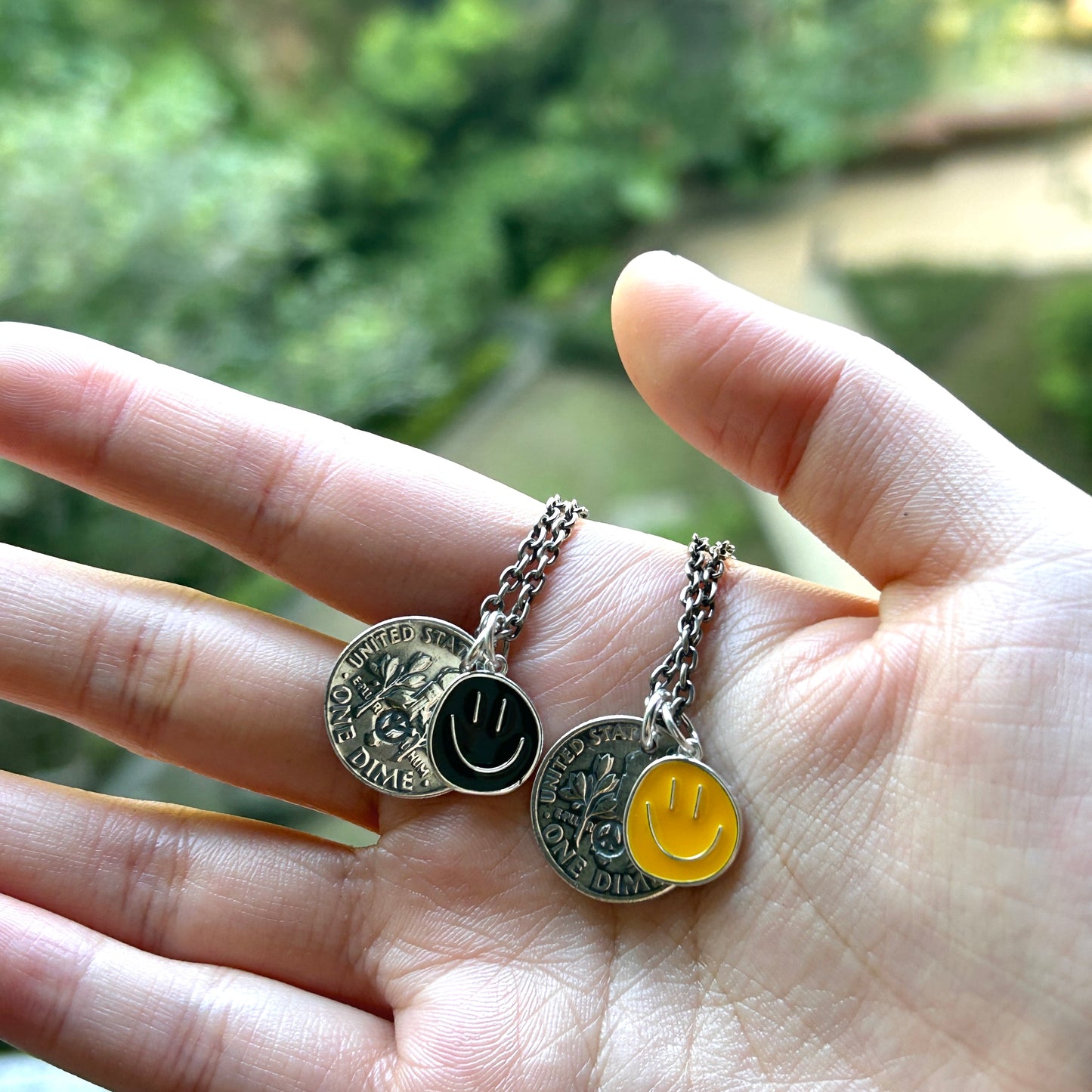 North Works Smile Silver Coin Necklace