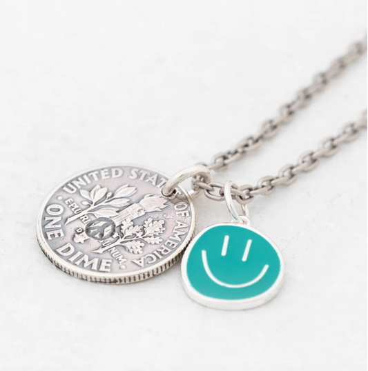 North Works Smile Silver Coin Necklace