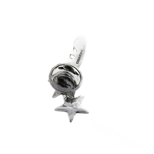 North Works N-644 Morgan Coin Comet Silver Pin detail view