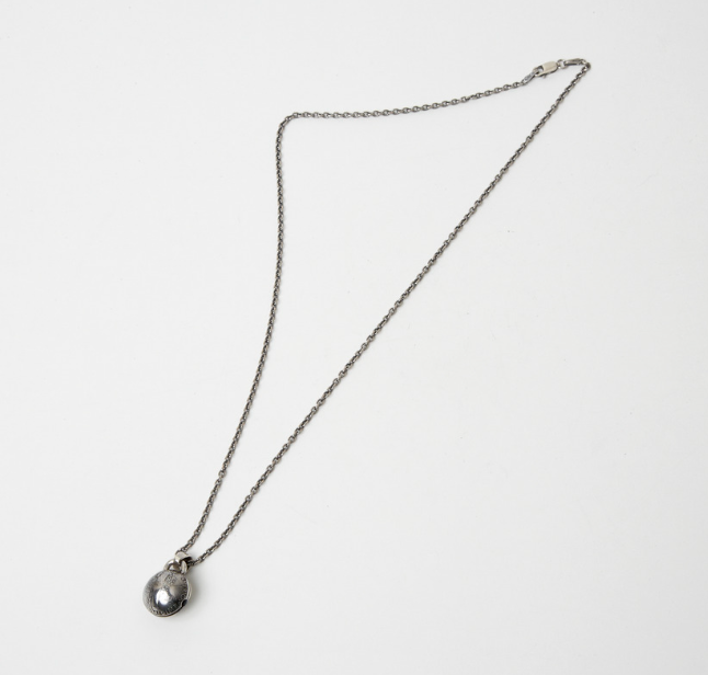 North Works Vintage Silver Coin Bell Pendant Necklace N-230