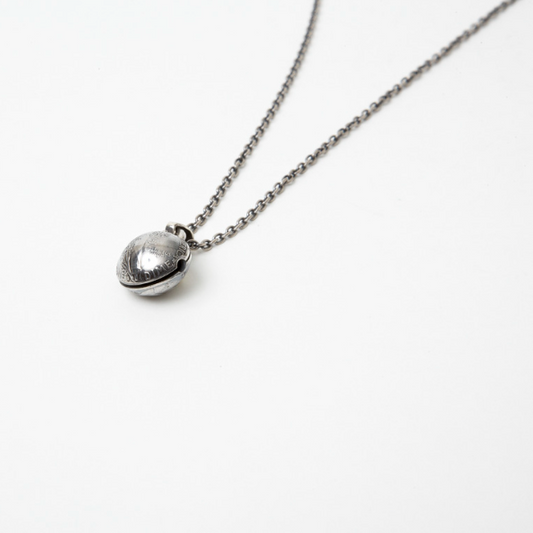 North Works Vintage Silver Coin Bell Pendant Necklace N-230