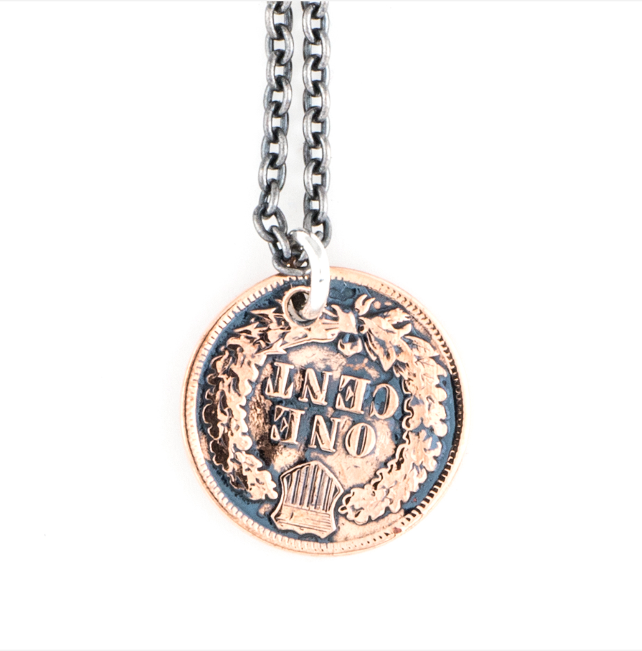 North Works N-606/N-607 Ocean Wave & Dove Coin Necklace craftsmanship detail