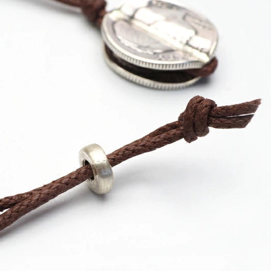 North Works N-244 Vintage Silver Coin Bracelet close-up