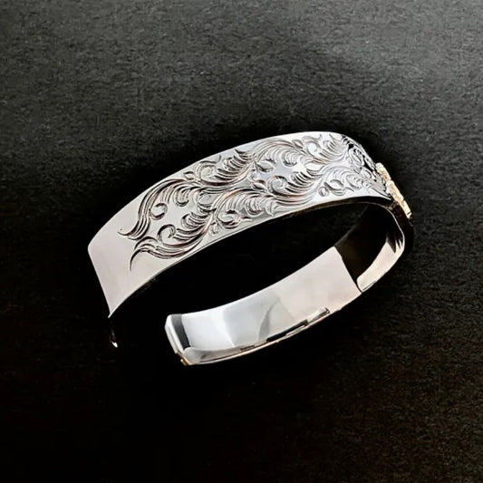 Dear Blossom B-139 Gold Flower Interwoven Arabesque Bangle detail 2