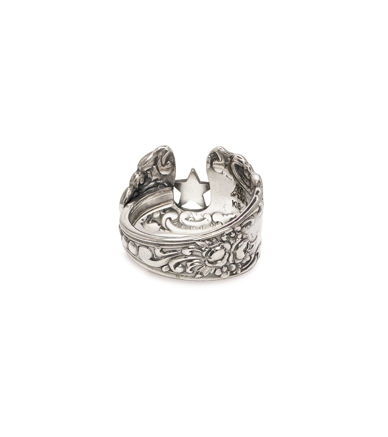 [Blind Man Togs] Horseshoe Star Ring Vintage Sterling Silver Spoon Remade