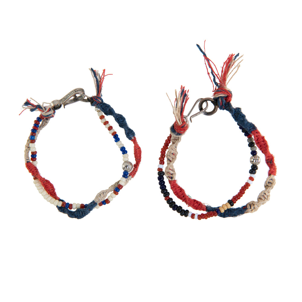 [North Works] D-820 Geflochtenes Perlen-Doppelwickelarmband