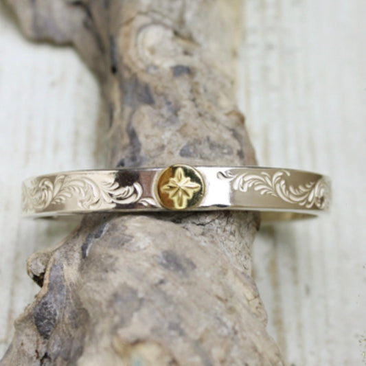 [Mt.hill] Arabesque 8mm with K18Gold "The Sun" Cuff (Lot No. 14BL12)