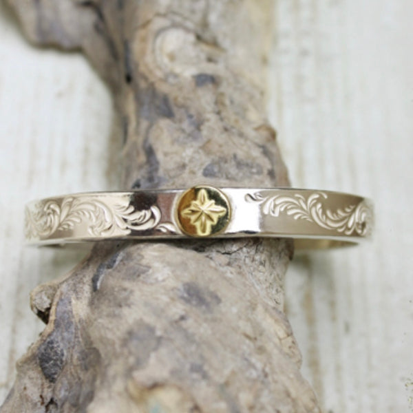 [Mt.hill] Arabesque 8mm with K18Gold "The Sun" Cuff (Lot No. 14BL12)