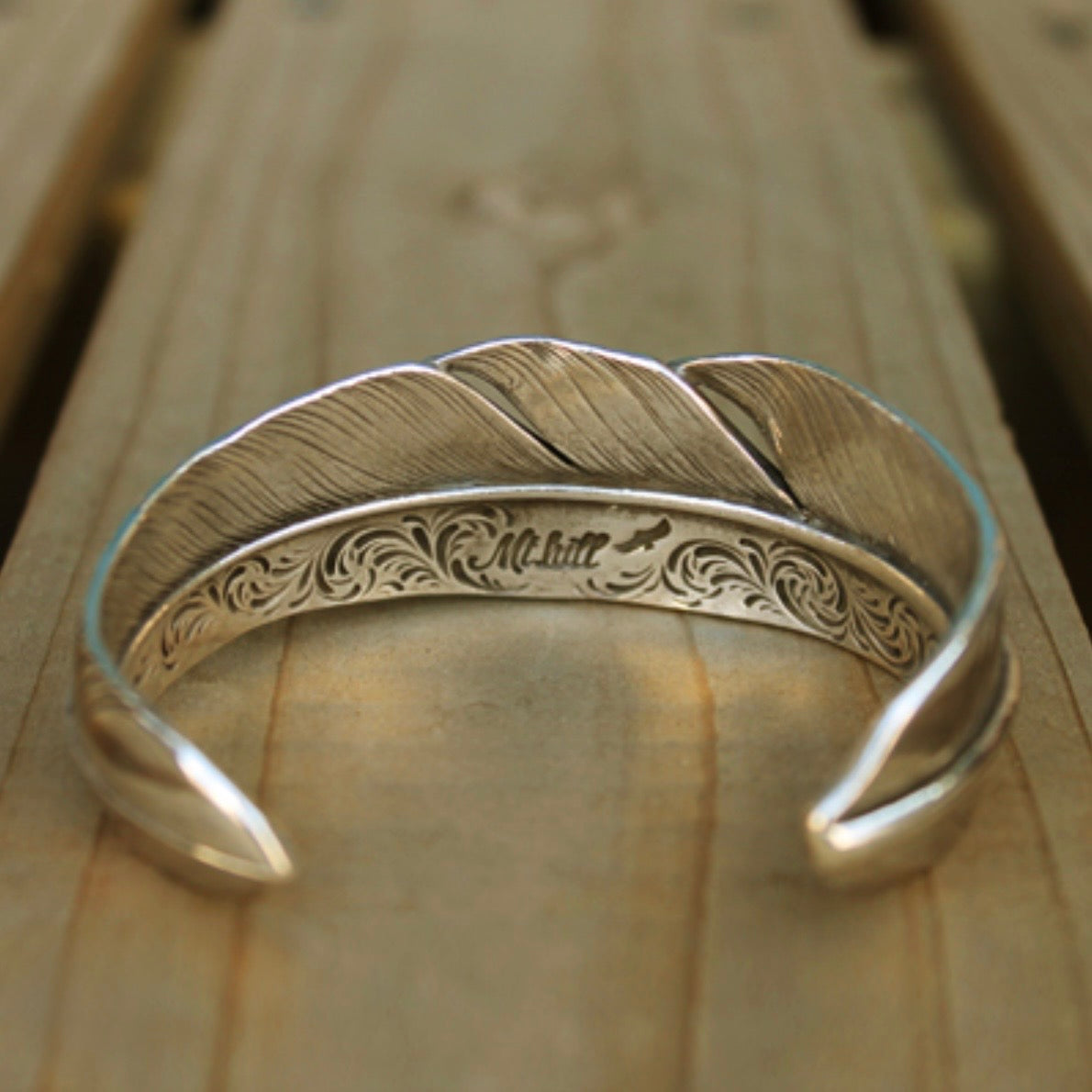 [Mt.hill] Sterling Silver Feather Cuff
