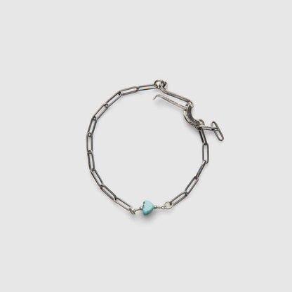[North Works]  Turquoise Stone Silver chain Bracelet/Anklet N-317