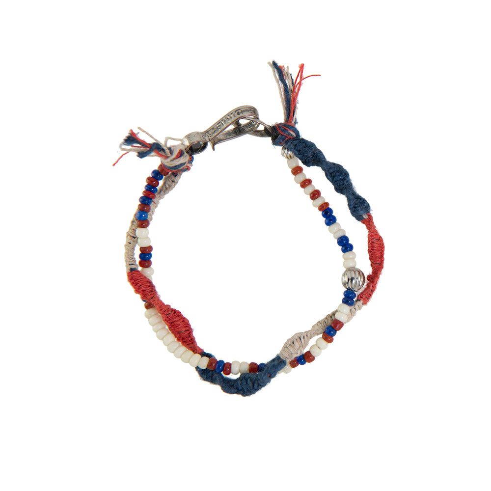 [North Works] D-820 Geflochtenes Perlen-Doppelwickelarmband