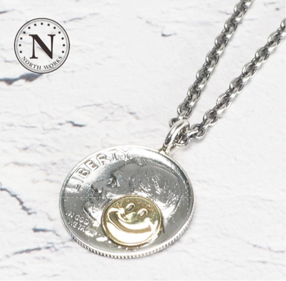 [North Works] Liberty Charms 10￠Silver vintage coin handmade necklace