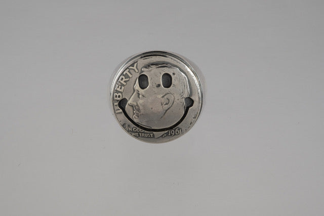 Smiley Face Ring | Handmade Sterling Silver Smile Ring- ALLY Jewellery