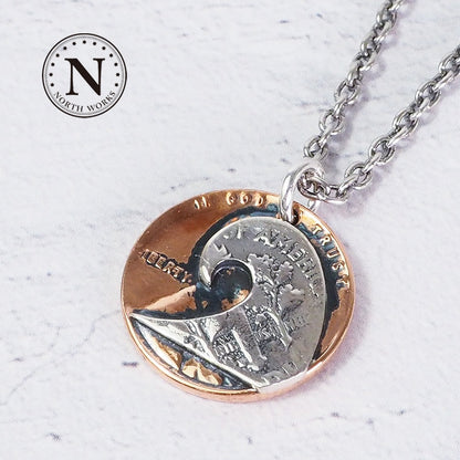 [North Works] Silver Copper Coin Pendant Necklace N-606/ N-607