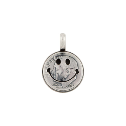 [North Works] Classic Smiley Face Silver Coin Pendant/ Necklace N-009